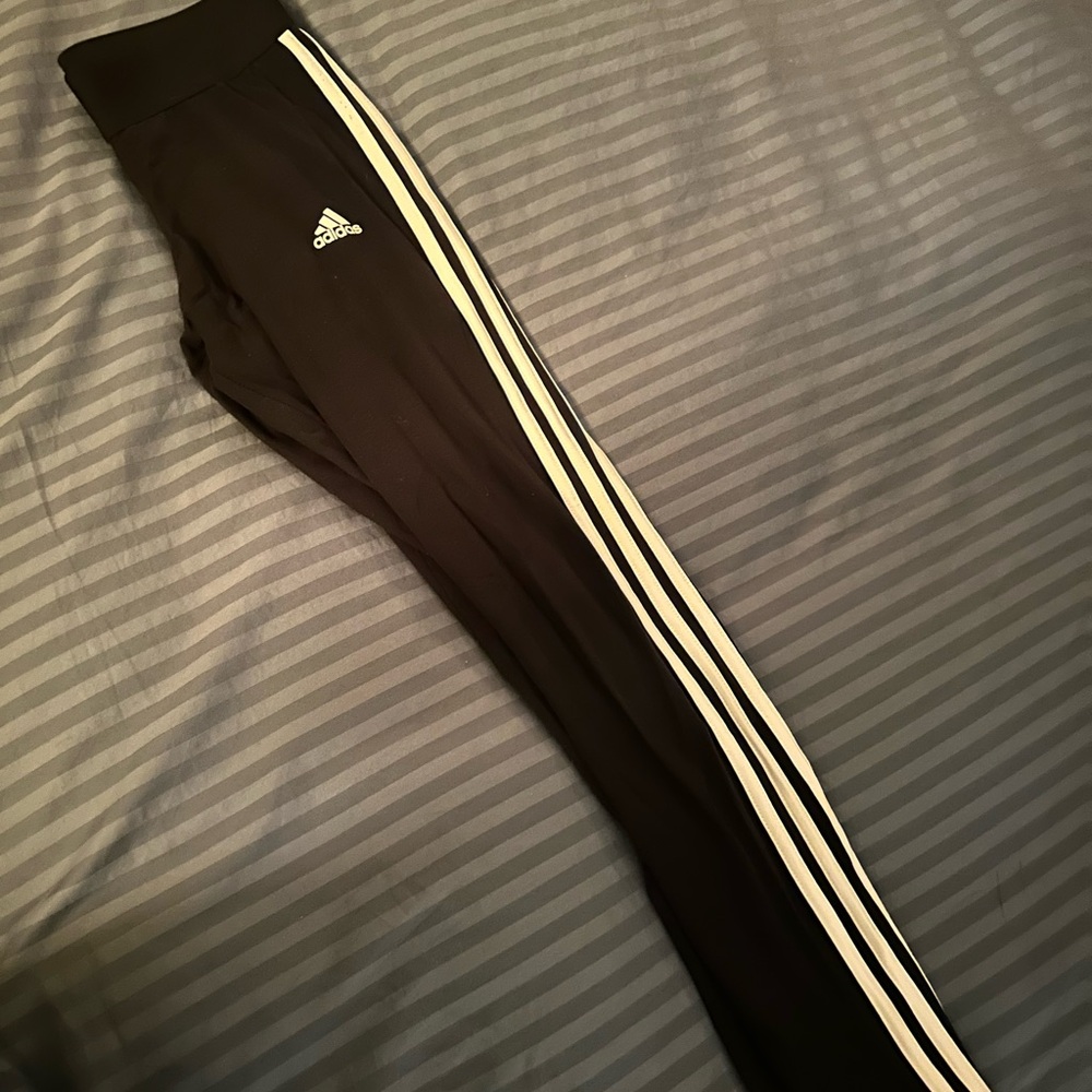 Adidas classic black and white 3 stripe leggings pants